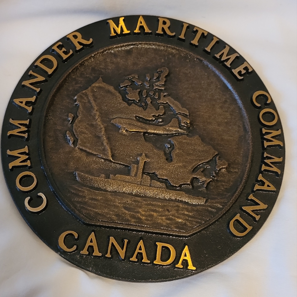 Commander Maritime Command Canada Brass Emblem Vintage Military